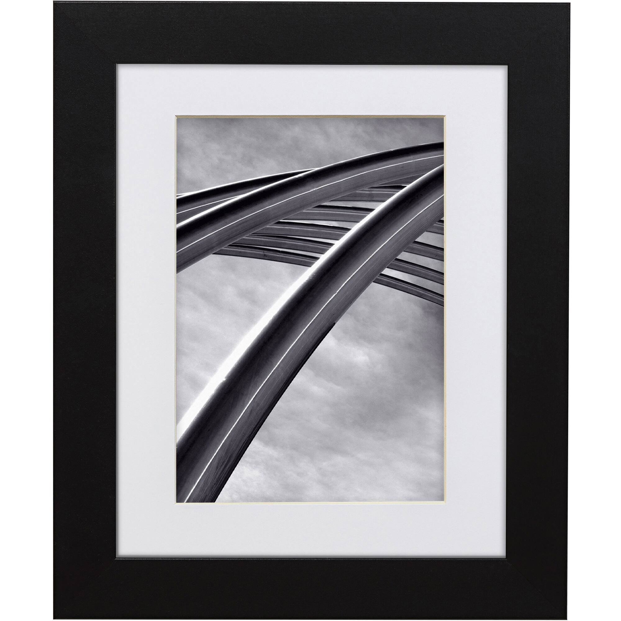 Craig Frames 4 Pack Bauhaus Mystic Satin Black Picture Frame with Mat